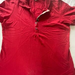 Burberry Red Button Down Shirt